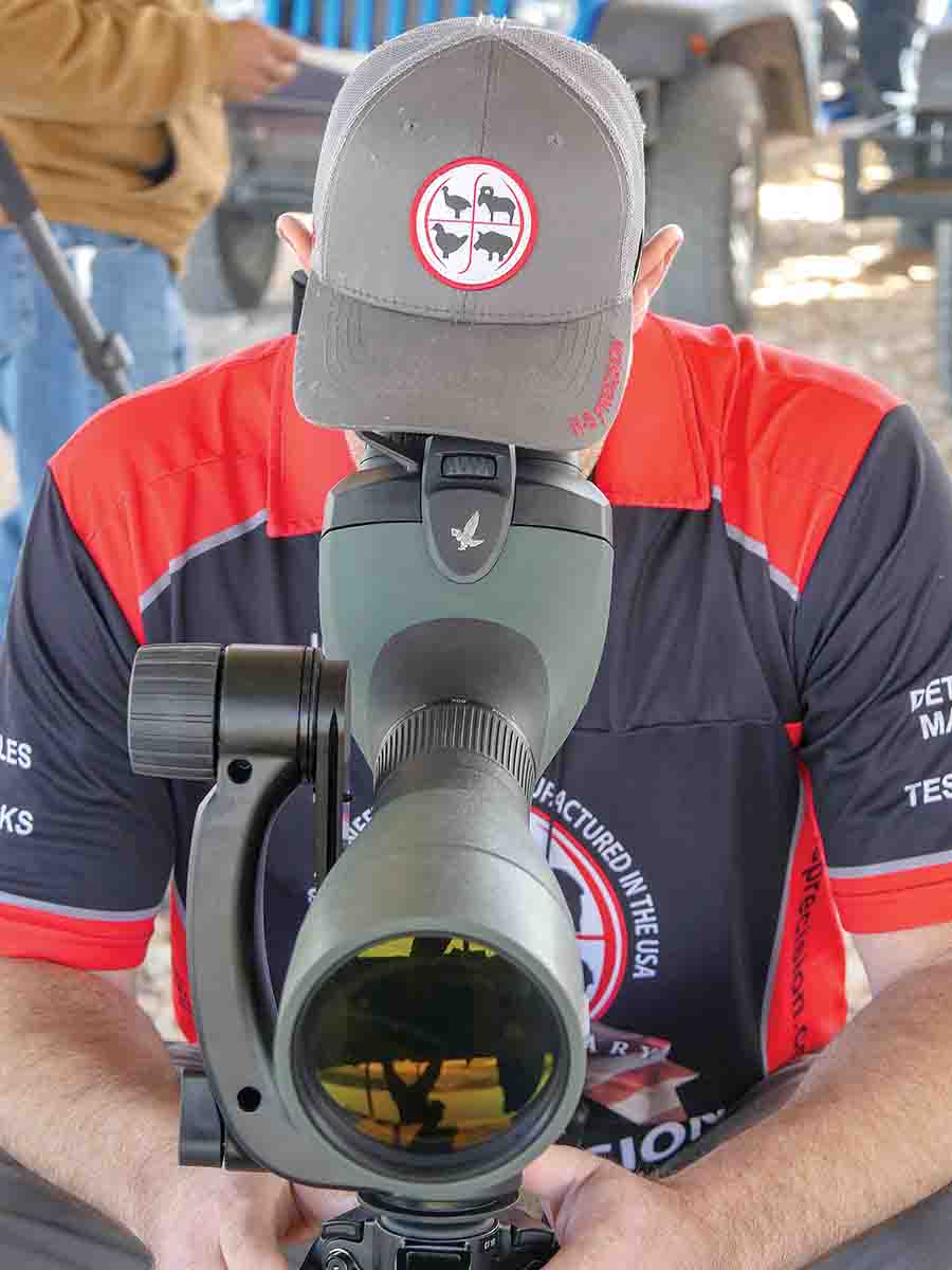 Long-range shooting requires the use of a spotting scope.